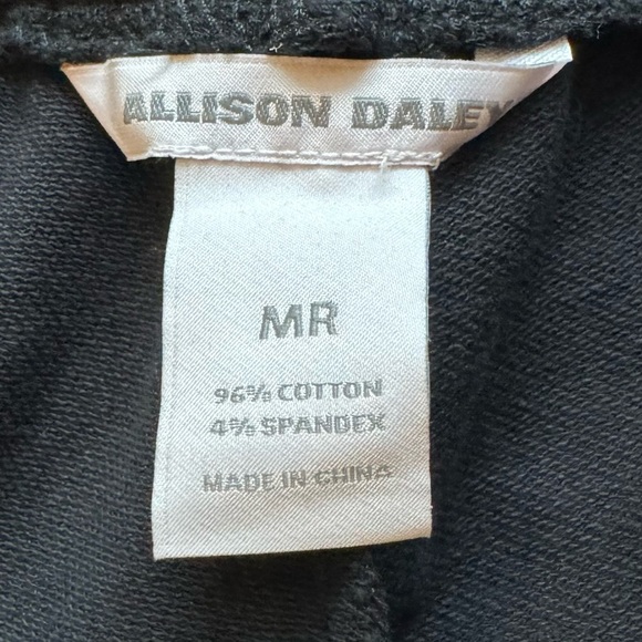 Allison Daley Black & White Mini Dot Pull On Elastic Waist Pants Size Medium - Picture 8 of 9